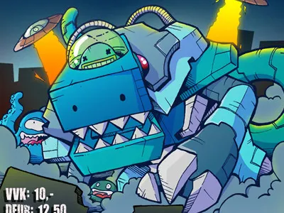 Honder40 Dubstep characters flyer illustration pixelkaiju