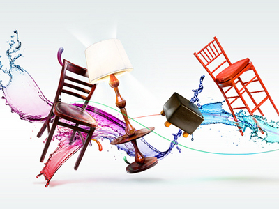 Floating furnitures p-2 furnitures illustration israel photoshop website