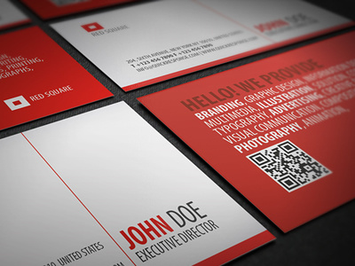 Red Square Business Card black card brand branding bubble speech business business card card clean colorful colorful business card corporate business card corporate identity creative business card detail business card futura identity landscape minimalism modern name card pixel portfolio card print ready professional professional card qr business card qr code quick response rainbow rainbow card