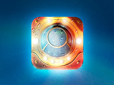 Nautilus App Icon app diving glas icon iphone lights metal nautilus nemo sea submarine underwater water water droplets