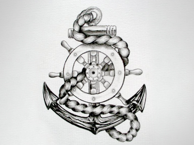 Rope&Anchor drawing graphite illustration pencil