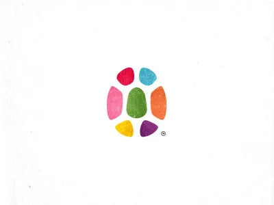 Turtle children color design egg logo mark negative space round shell turtle unused