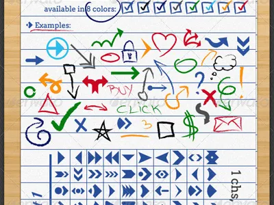 300 Arrows and Hand Draw Custom Shapes and Symbols arrow arrows art blue brush chalk chalky color custom design digital direction drawn elements graphic green hand icon illustration made motion pencil red rounded shape shapes sign sketch symbols vector