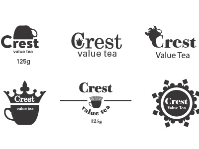 Crest Value Tea Logo Process crest logo tea