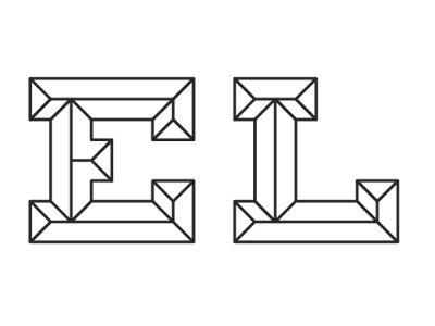 EL emboss letter line typography