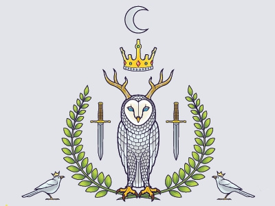 Owl April Thumb crest illustrator owl