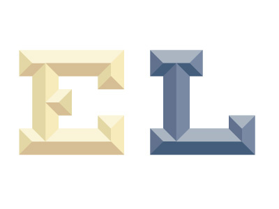 EL Color blue color letter typography yellow