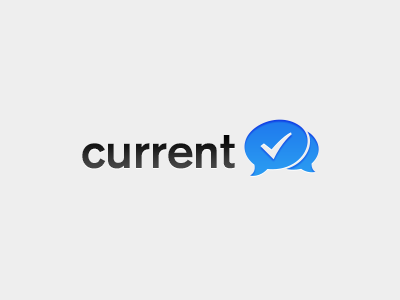 Logo black blue chat check coming soon current gray