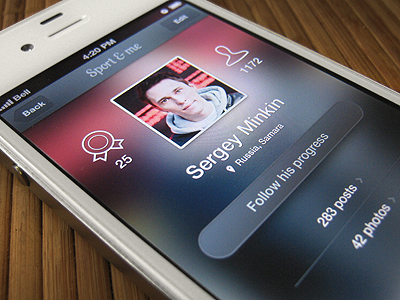 Sports iPhone app app ios iphone mobile profile sport ui