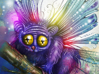 Bush Baby illustration photoshop sketch