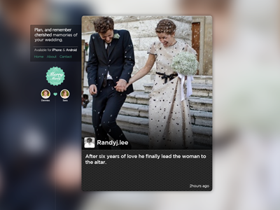 MerryMarry web service page app ci icon iphone landing mobile ui ux web wedding