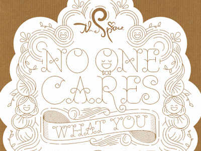 No One Cares - Final design illustration typography