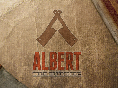 Albert the Butcher butcher creative dark graphic design identity logo paper retro