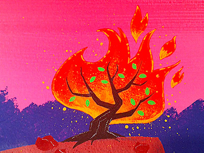 Burning Bush bible illustration