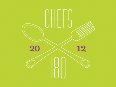 CHEFS180 brand design green illustration logo