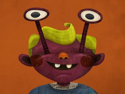 Weird Eye-Kid illustration kids