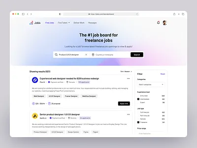 Job Board Website design freelance freelance app freelance dashboard freelance website hiring hiring app hiring website job board job board app job board website landing page web web design webdesign