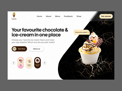 Icecream brand website design branding ice cream ui