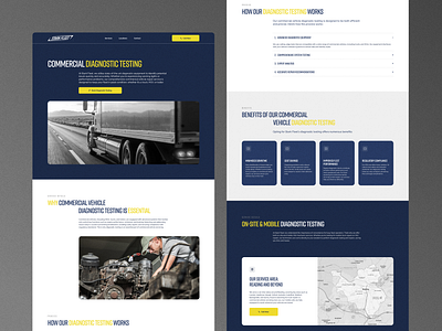 Service page for commercial vehicle company | Stark Fleet corporate website service page transportation vehicle repairs webdesign wix studio