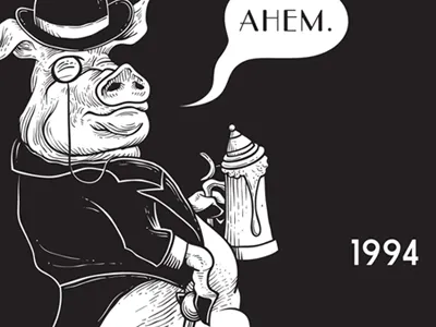 White Pig b lo bremerlo beer hatching pig