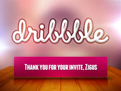 My First Dribbble shot button debut dribbble glare invite light shine shinny wood