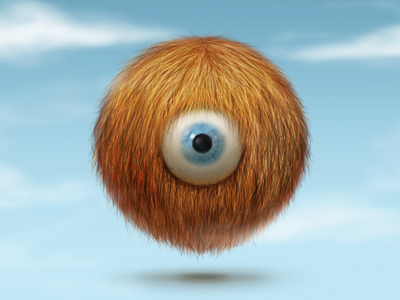 Fur Monster eye fur hair icon illustration look monster odessa ukraine