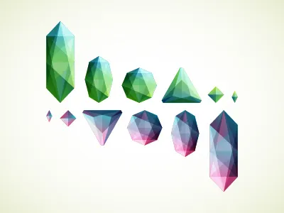 Crystals assets blue crystals drawing gems green illustration red vector