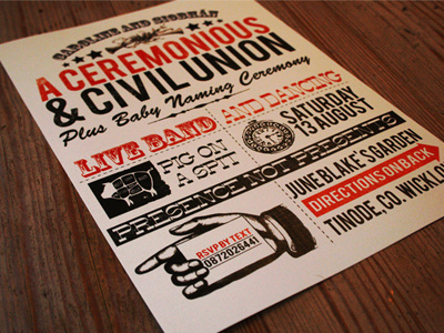 Caroline Sio Dribble carnival graphic design invitation orange wedding