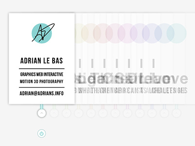 adrians.info - Business card website on steroids. animation business card transitions ui website