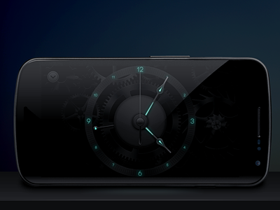 Night Mode (Radium) android black blue clock clockface dark doubletwist night radium teal