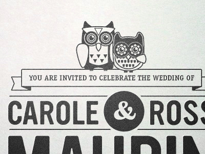 Invite Owls illustration typography