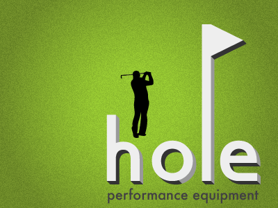 Hole black flag golf grass green hole logo white