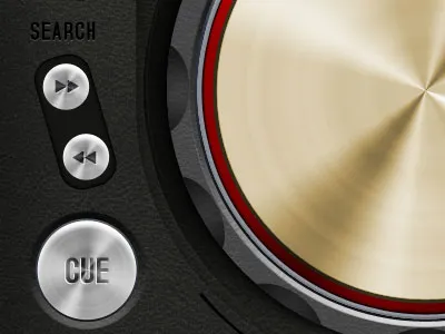 DJ Console - close up buttons chrome console dj ipad pioneer ui