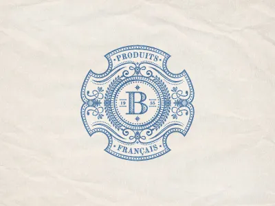 Label2 art design flourish french graphic jcdesevre label logo logo design logo designer retro vector