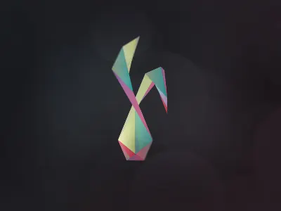 Rabbit Easter Egg Logo bunny coelho coelho logo easter egg facets logo origami páscoa rabbit triangles