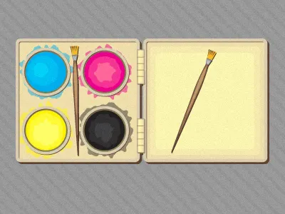 CMYK Paint Set cmyk illustration paint vector