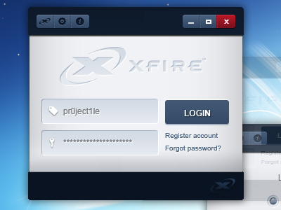 Xfire Concept - Login concept gui login redesign ui xfire