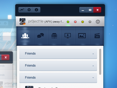 Xfire Concept - Client (Top) concept gui messenger redesign ui xfire