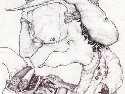 Journalistic ballpoint illustration