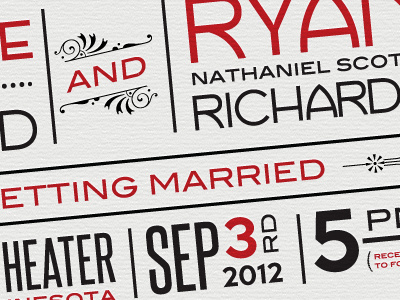 Wedding Invitation habana print red wedding invitation