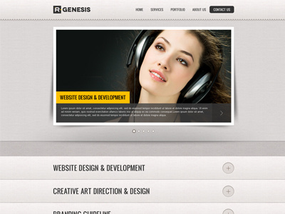 R.Gen - Single Page Site Template 960 grid creative designer portfolio one page portfolio showcase simple single page single page site