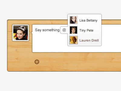 Mentioning users (gif) avatar comment gray inset mention subtle textarea tooltip wood