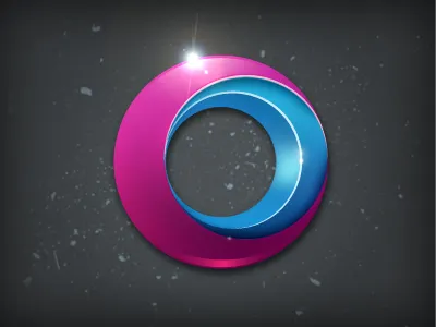 O icon logo logotype metal shiny