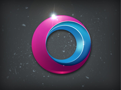 O icon logo logotype metal shiny