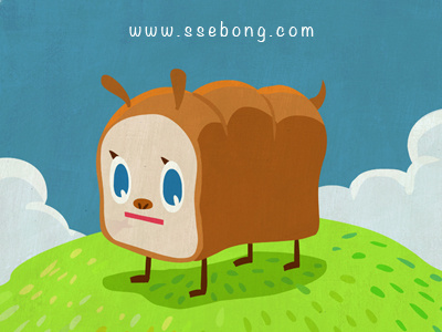 BREAD DOG character digital illusrtation photoshop