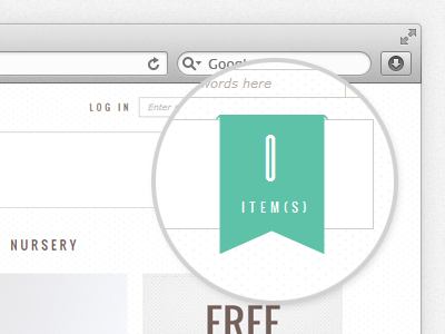 Cart Ribbon browser cart header magnifying glass ribbon web design