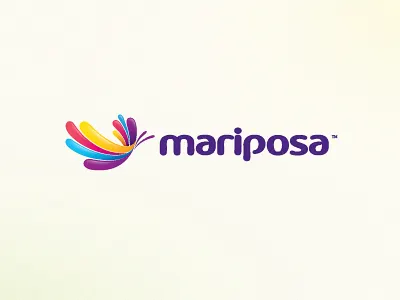 Mariposa Logotype bright butterfy colorful identity logo type