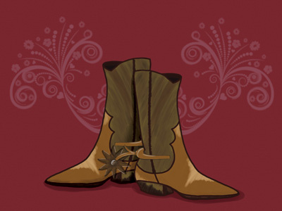 Annie Oakley Boots annie oakley boots cowgirl illustration old west spurs