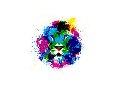 Lion logo animal blue colorful lion logo paint pink yellow