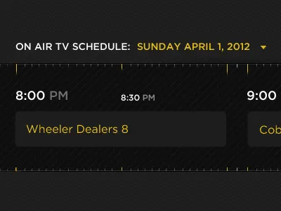 Tv Schedule browse button content css guide schedule style swipe tv ui ux
